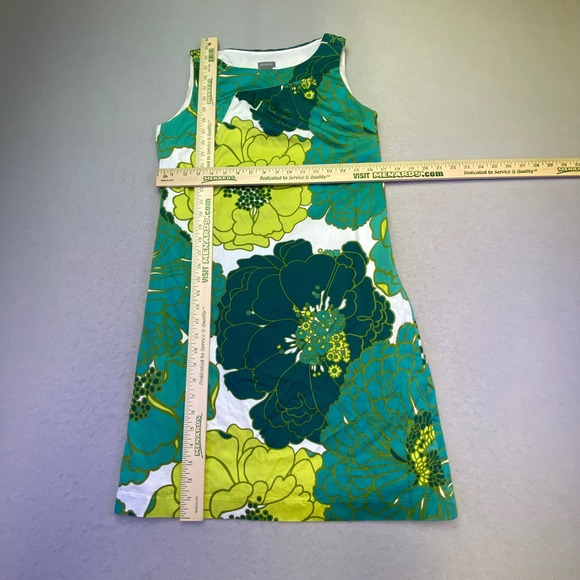 Ann Taylor Dress Women's Size 8 Green Floral St. Patrick's Day Sleeveless A-Line - Picture 3 of 5
